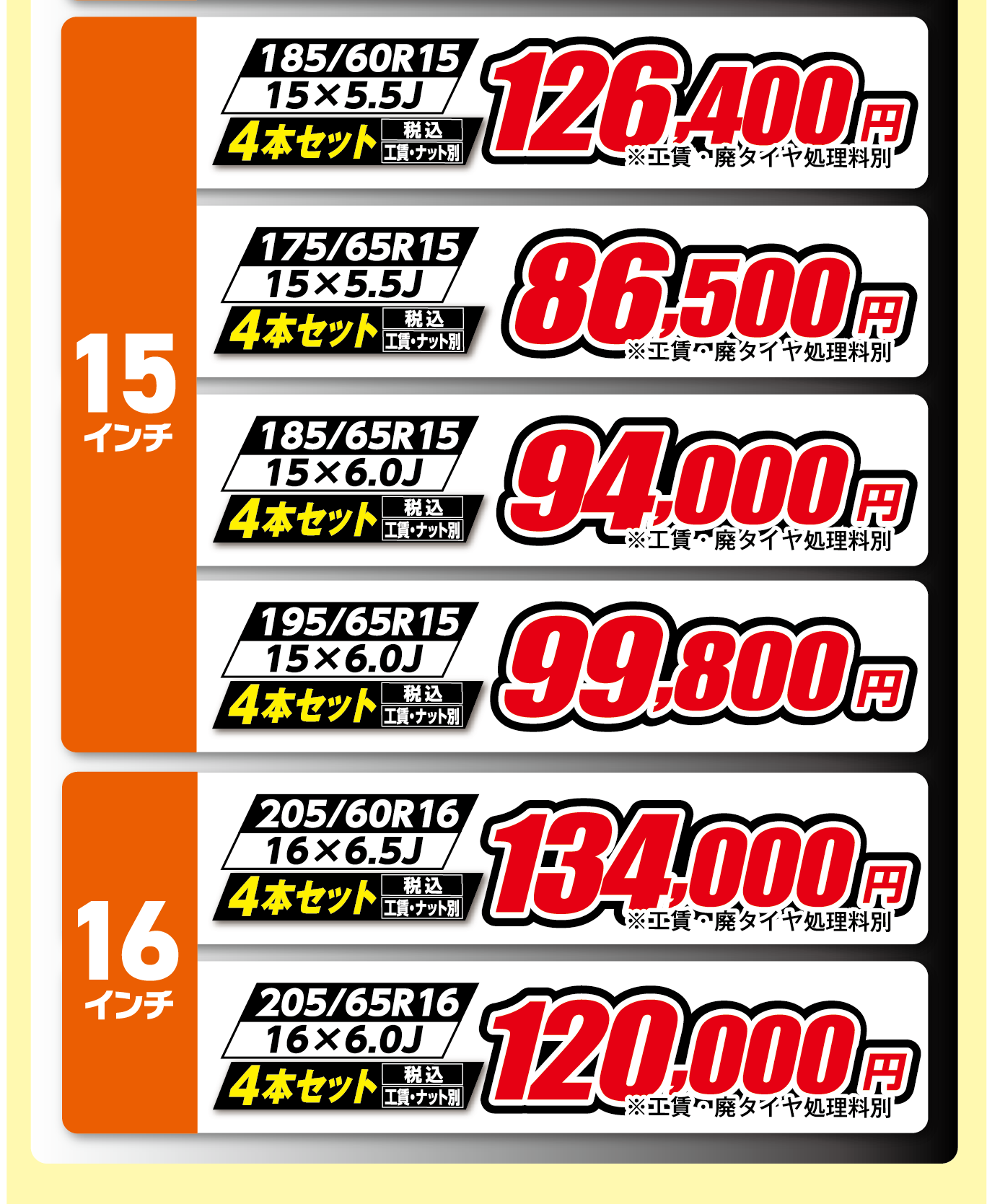 アイスガード７ホイールセット14インチから16インチの価格掲載中