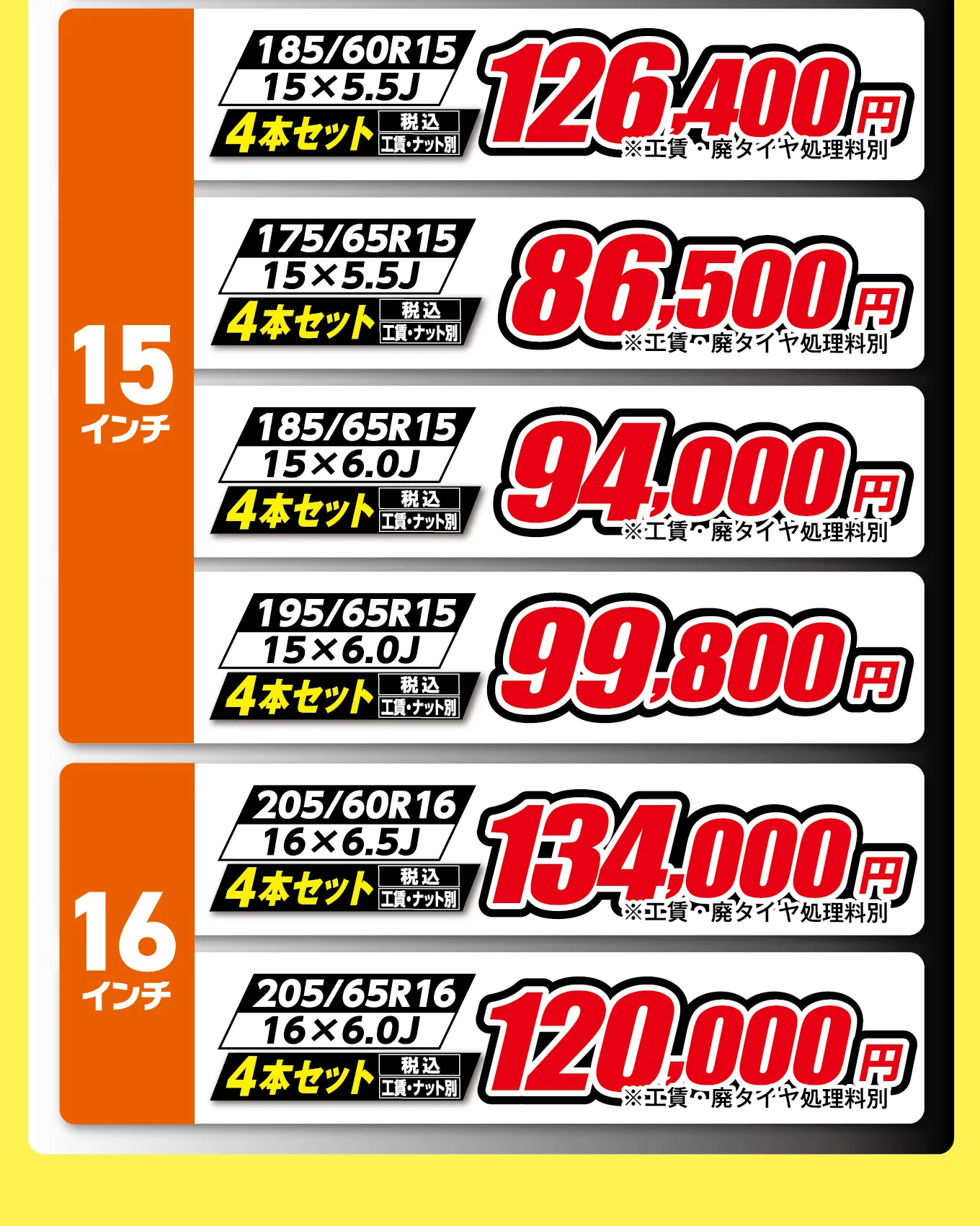 アイスガード７ホイールセット14インチから16インチの価格掲載中