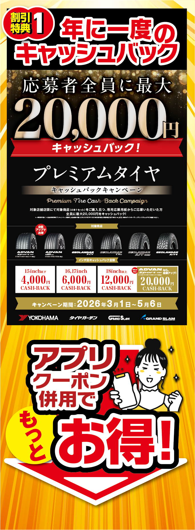 最大２万円キャッシュバックキャンペーン。